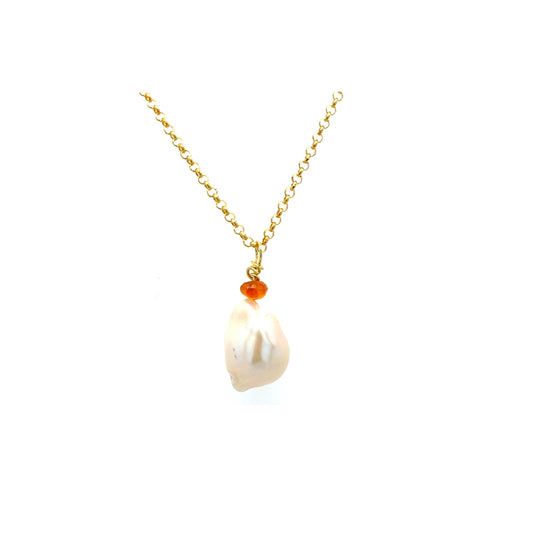 Ketting met barok parel vuuropaal