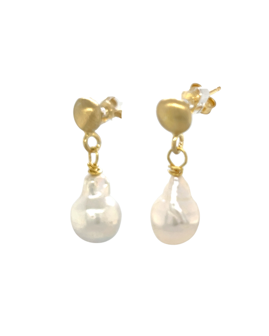 Gouden Oorknop Barok Parel
