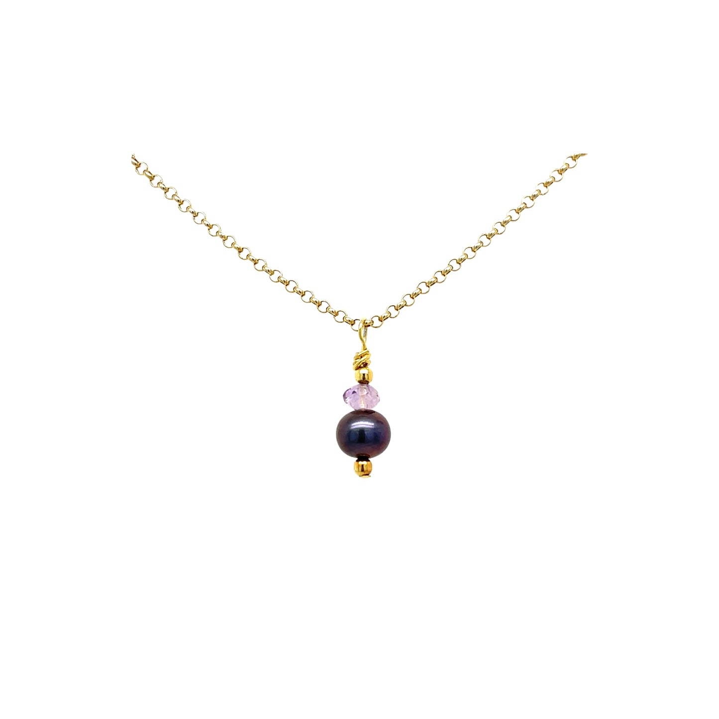 Freshwater pearl amethyst necklace