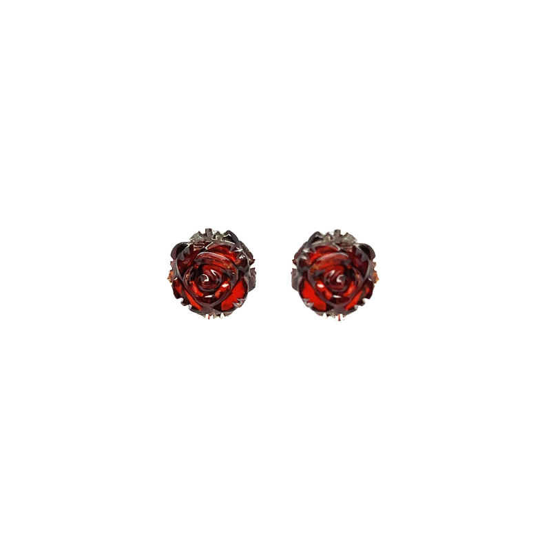 Amber flower earrings