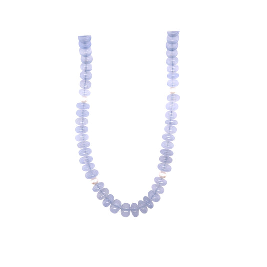 Chalcedoon en parel ketting