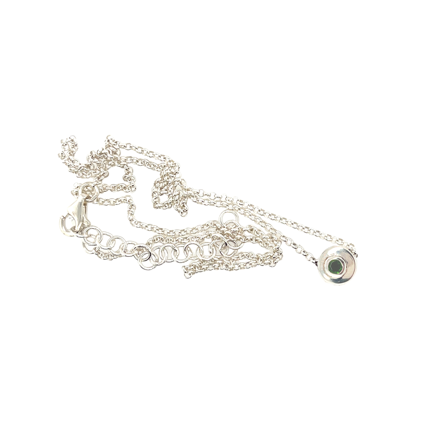 Zilveren Floating Ketting Chroom diopsiet