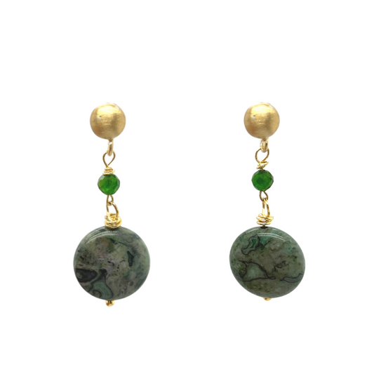 Gouden oorbellen jaspis
