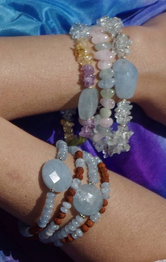 Aquamarijn armband 'Ocean Blue'