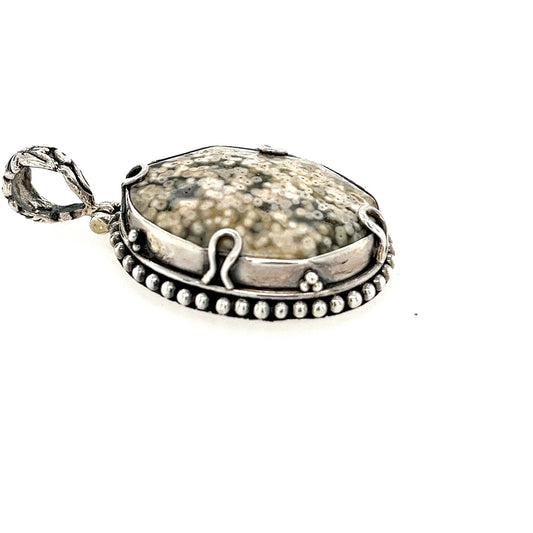 Oceaan jaspis hanger, ovaal, dots