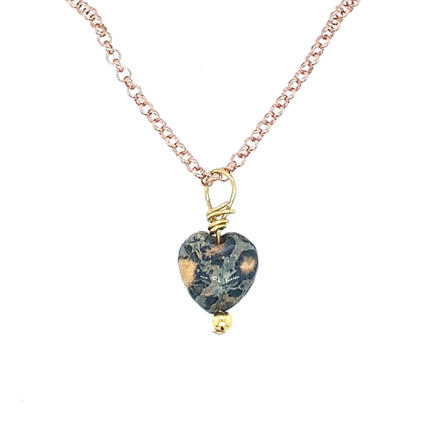 Ocean jasper heart necklace