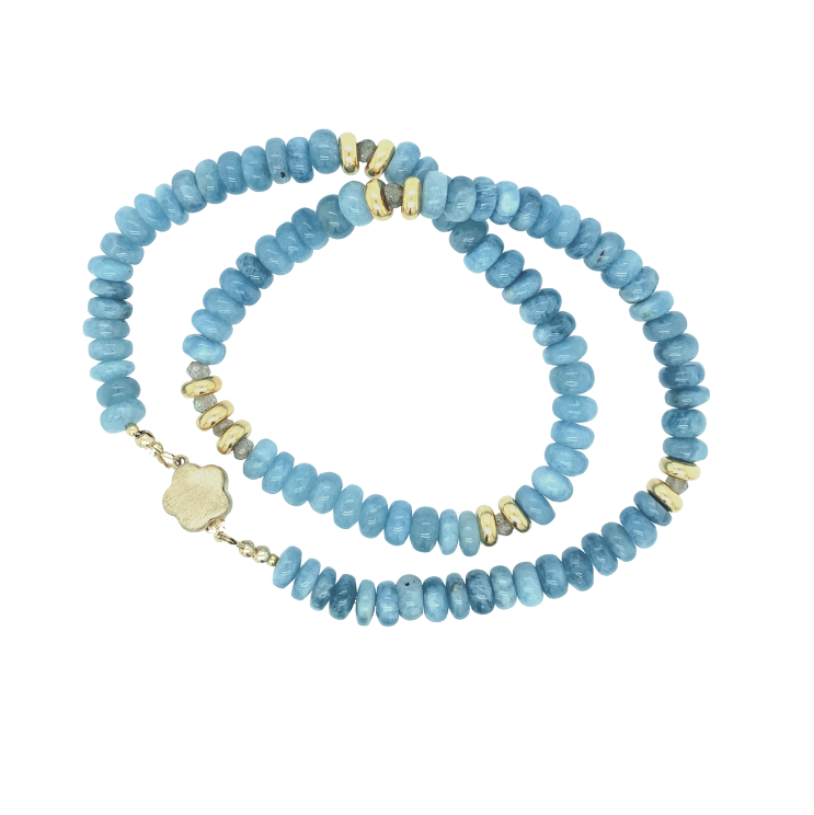 Aquamarijn labradoriet ketting