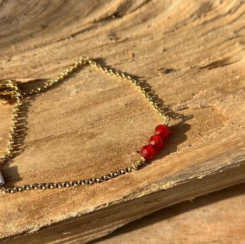 Armband carneool goud