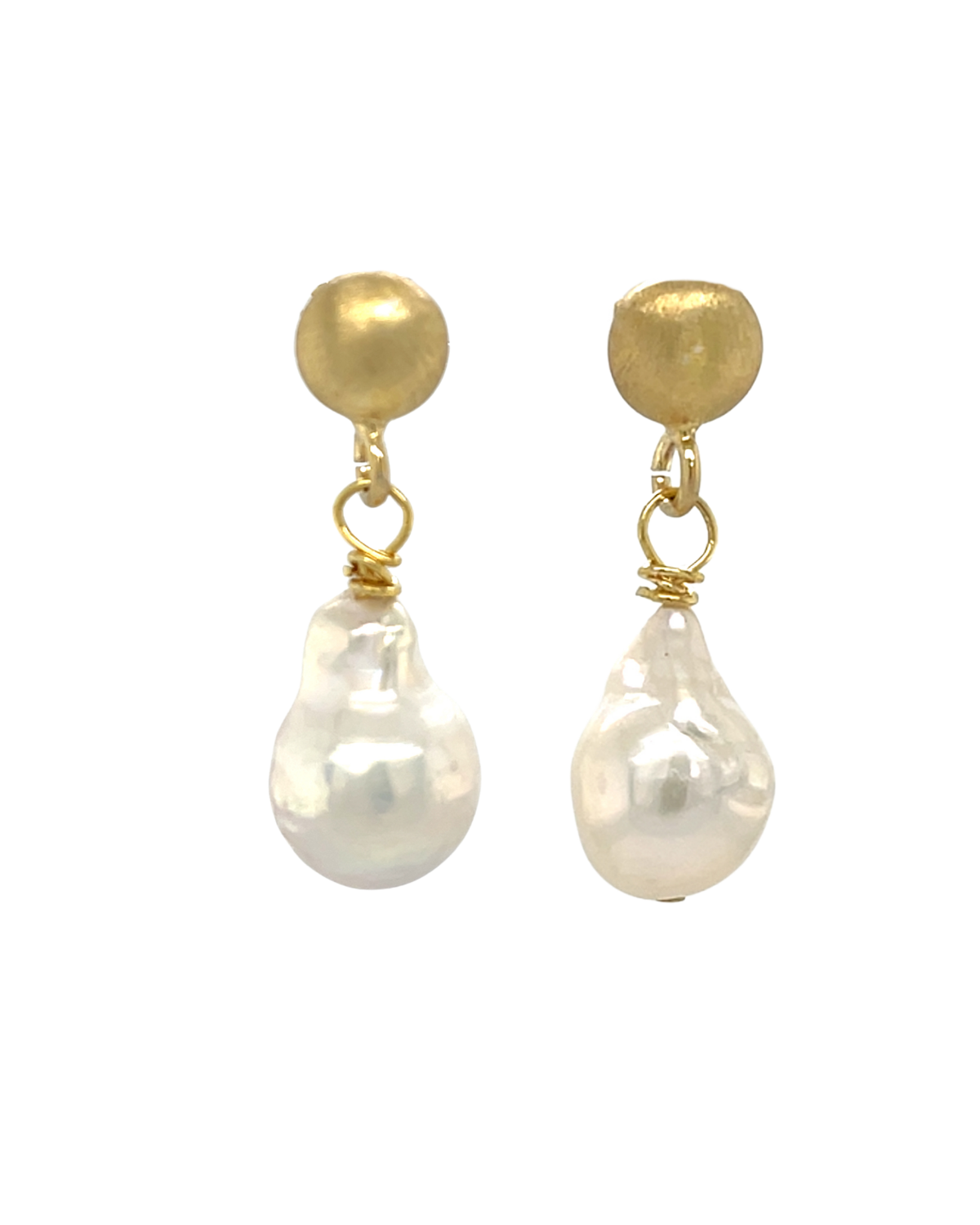 Gouden Oorknop Barok Parel