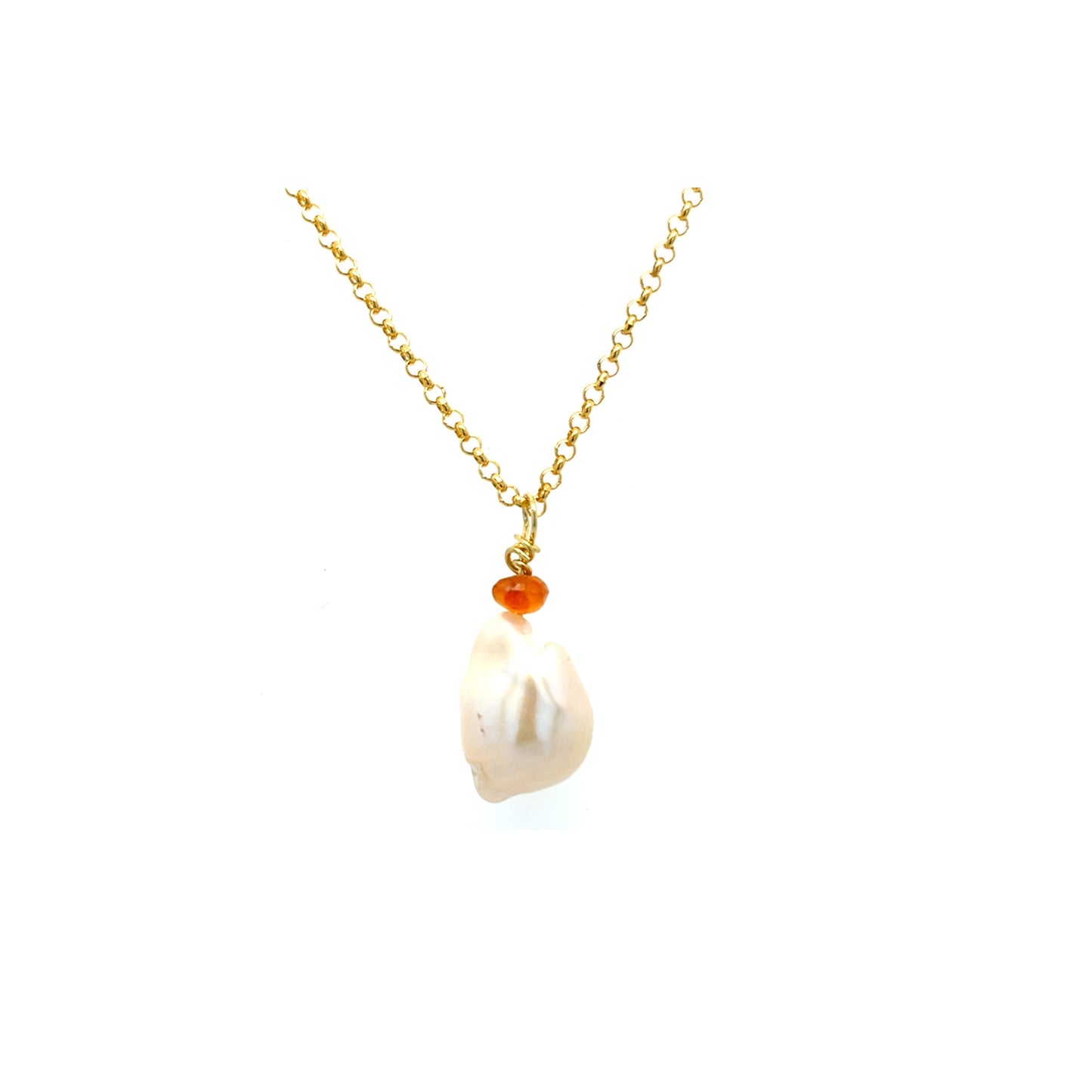 Ketting met barok parel vuuropaal