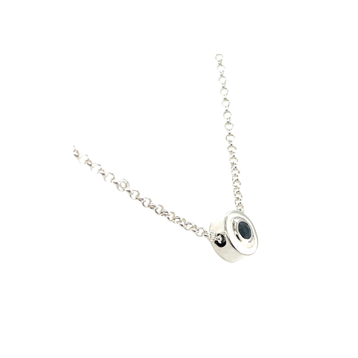 Silver Floating Necklace Blue Sapphire | Kiliaan Jewelry