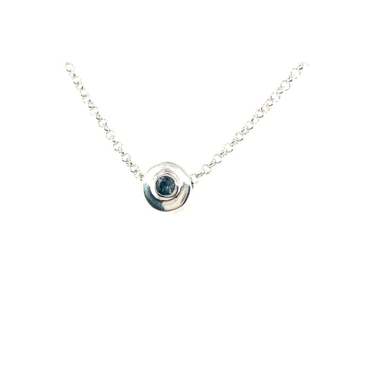Zilveren Floating Ketting Blauwe Saffier | Kiliaan Jewelry