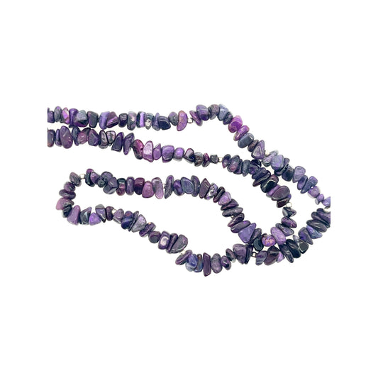 Sugiliet ketting met zilver accent