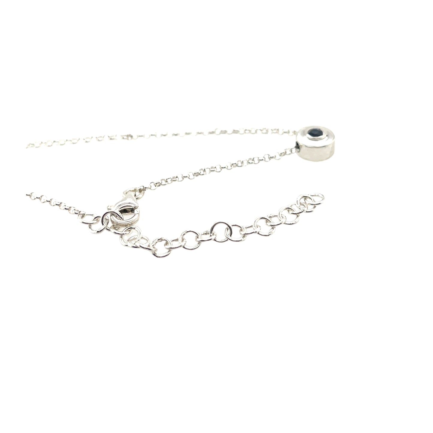 Silver Floating Necklace Blue Sapphire | Kiliaan Jewelry