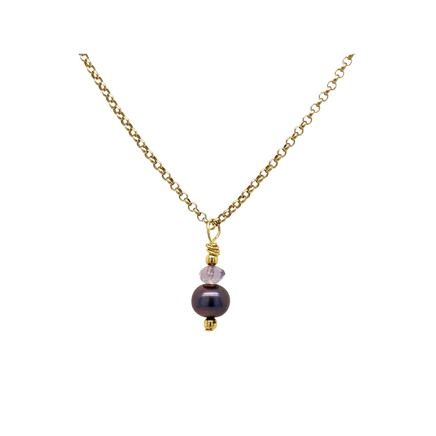 Freshwater pearl amethyst necklace