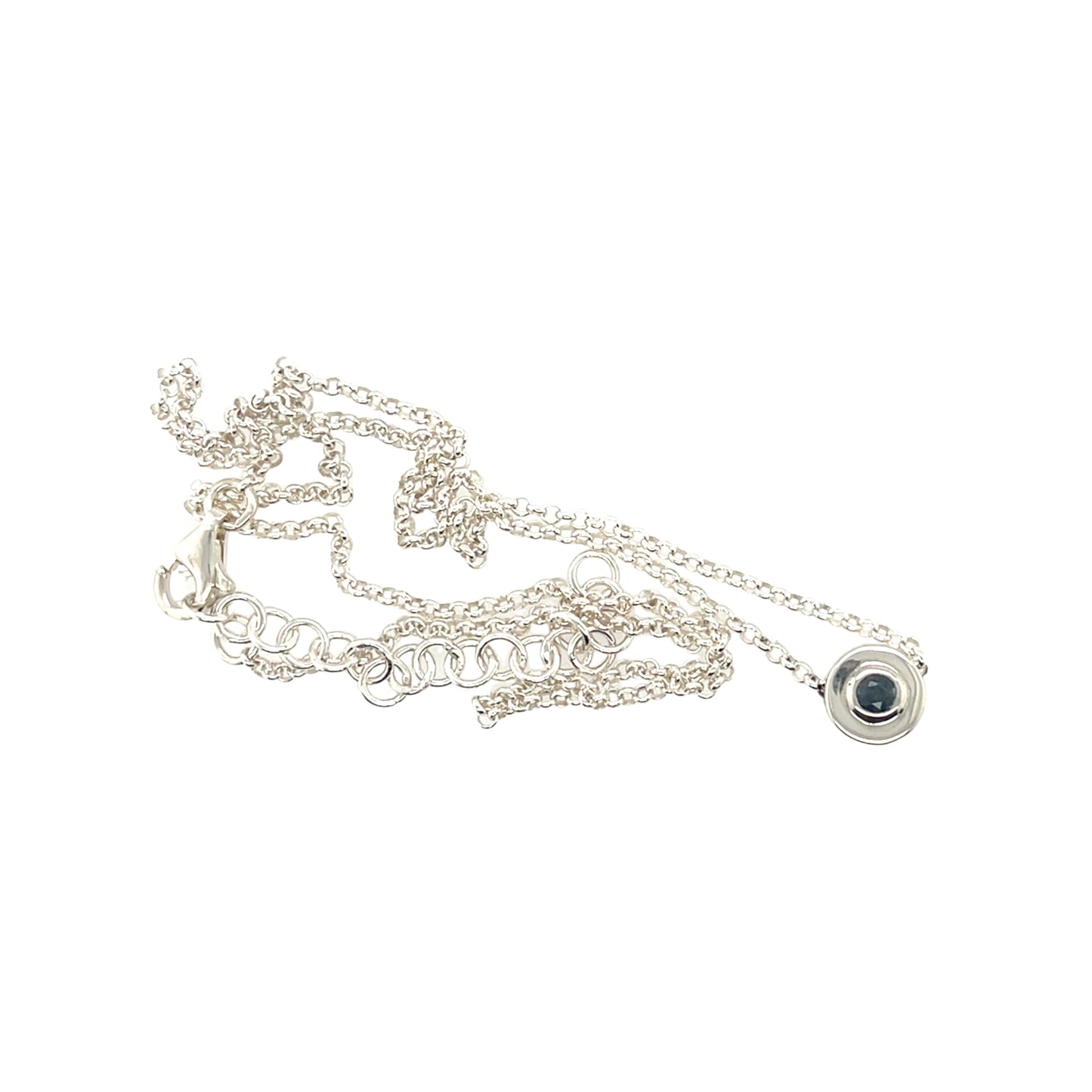 Silver Floating Necklace Blue Sapphire | Kiliaan Jewelry