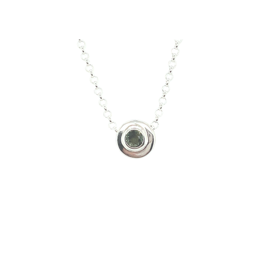 Silver sapphire necklace