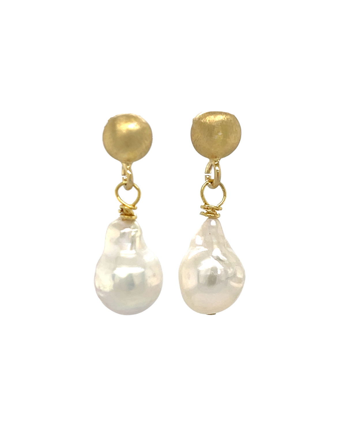Gouden Oorknop Barok Parel