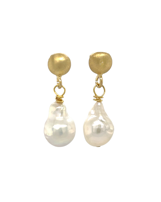 Gouden Oorknop Barok Parel