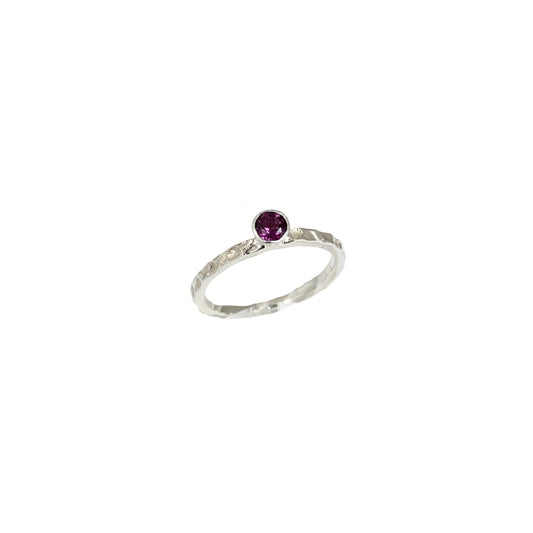 Ring Rhodolith, gehämmert