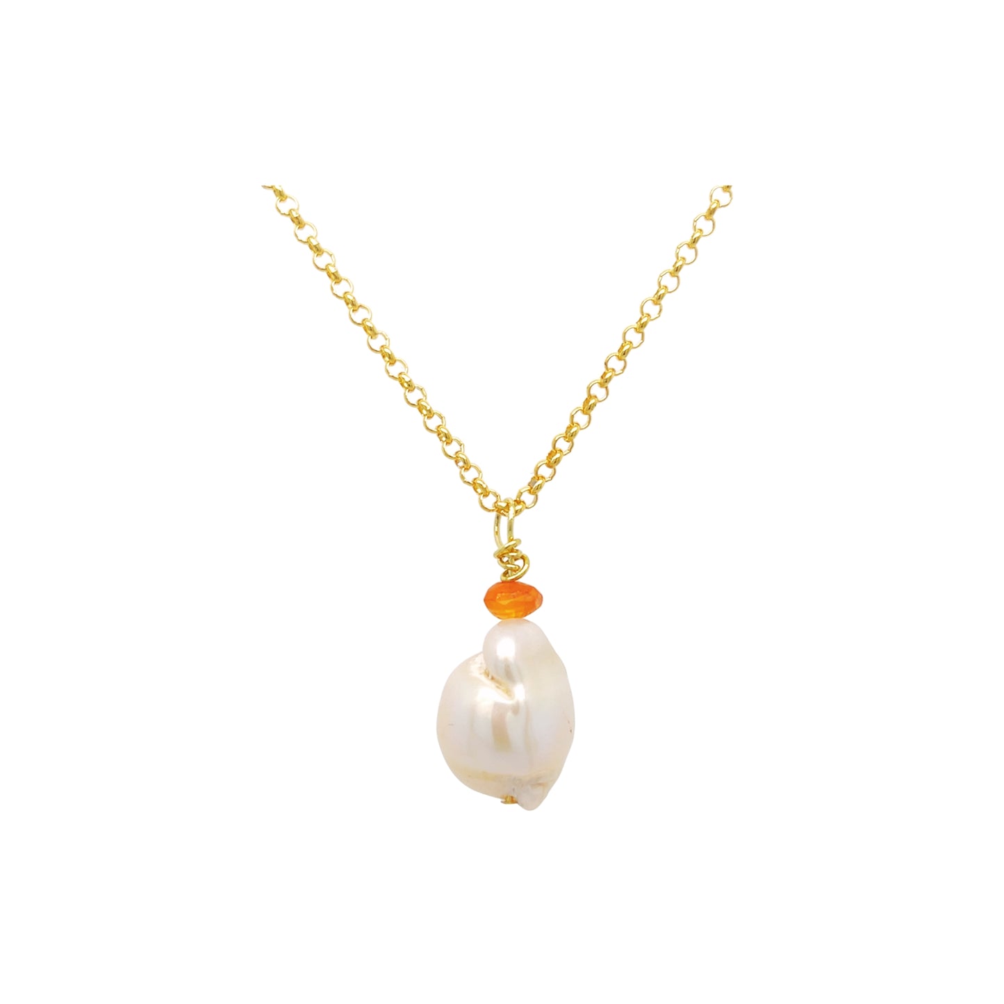 Ketting met barok parel vuuropaal