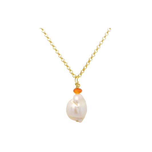 Ketting met barok parel vuuropaal
