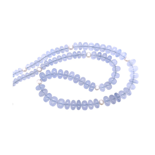 Chalcedoon en parel ketting