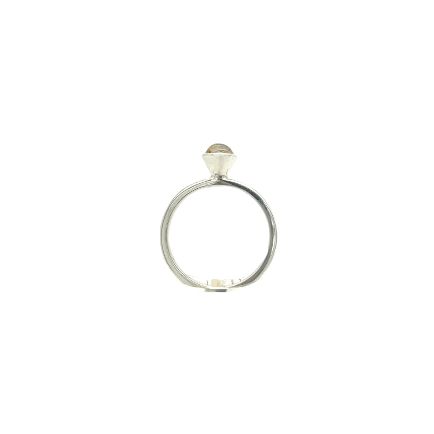 Smooth rutile quartz ring