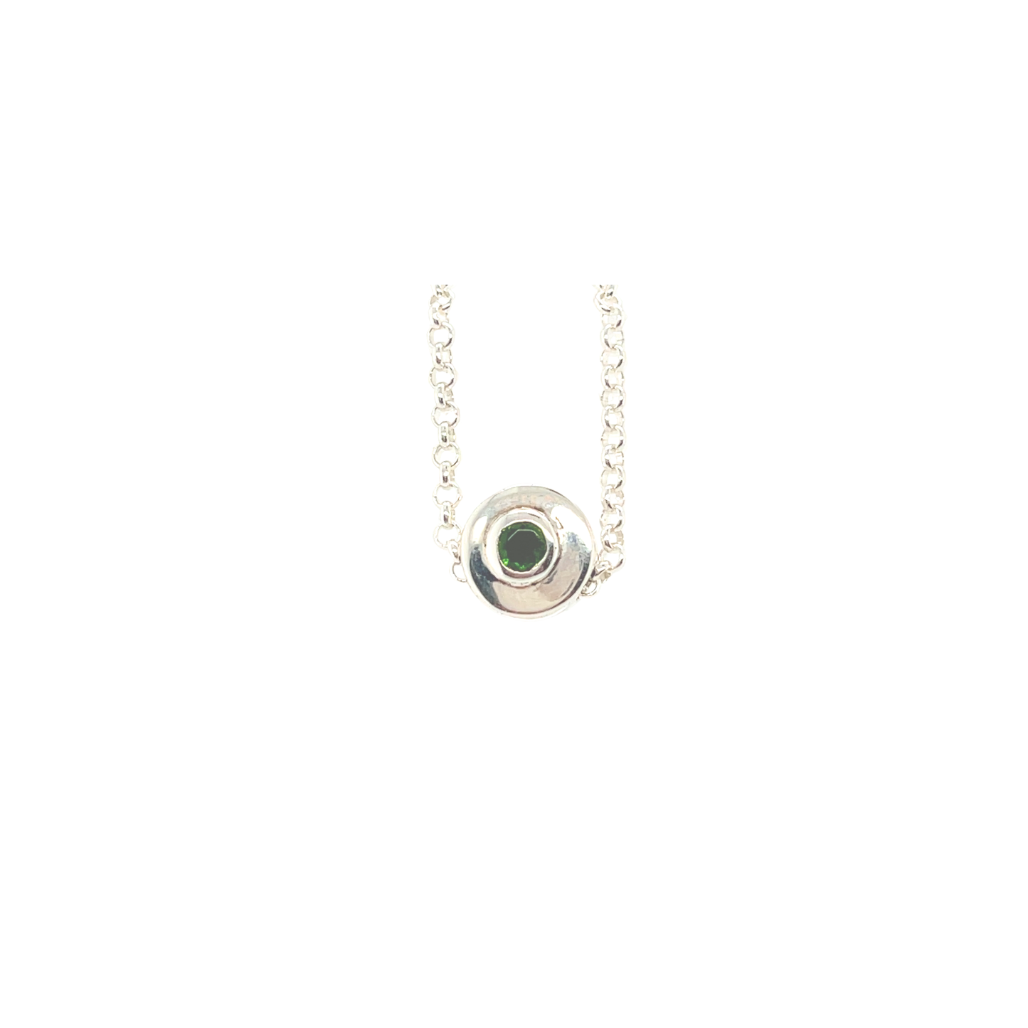 Zilveren Floating Ketting Chroom diopsiet