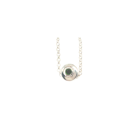 Zilveren Floating Ketting Chroom diopsiet