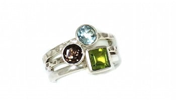 Ring Sky blue topaz, hammer