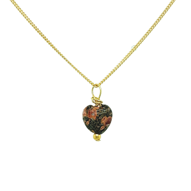 Ocean jasper heart necklace