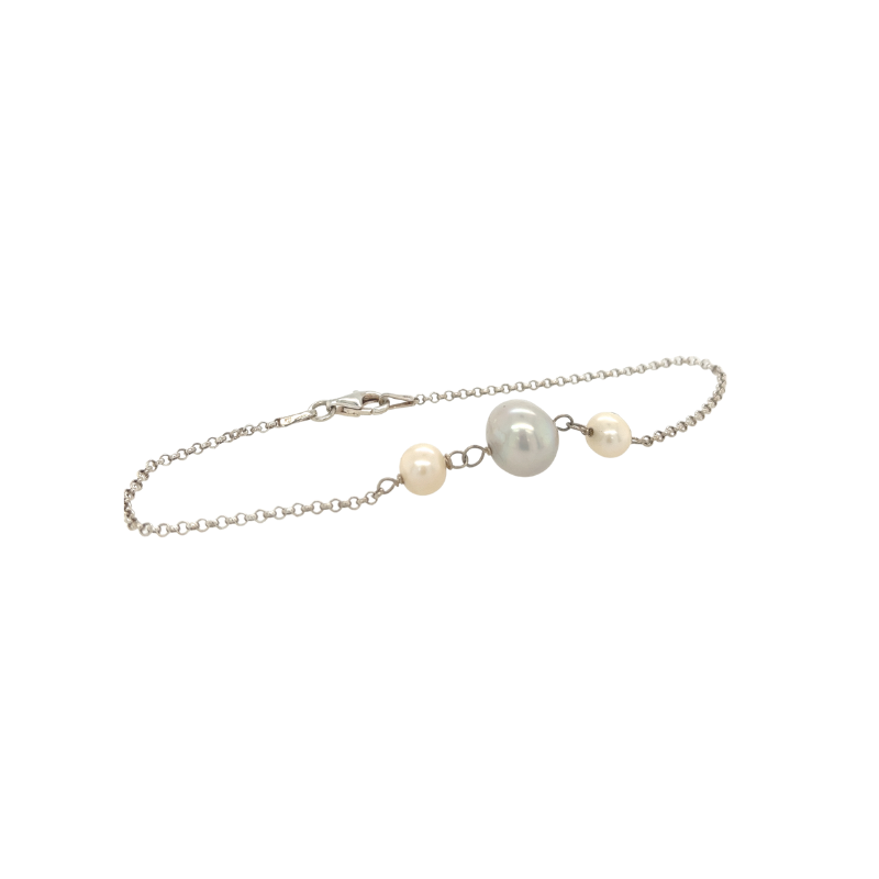 Armband grijze parels