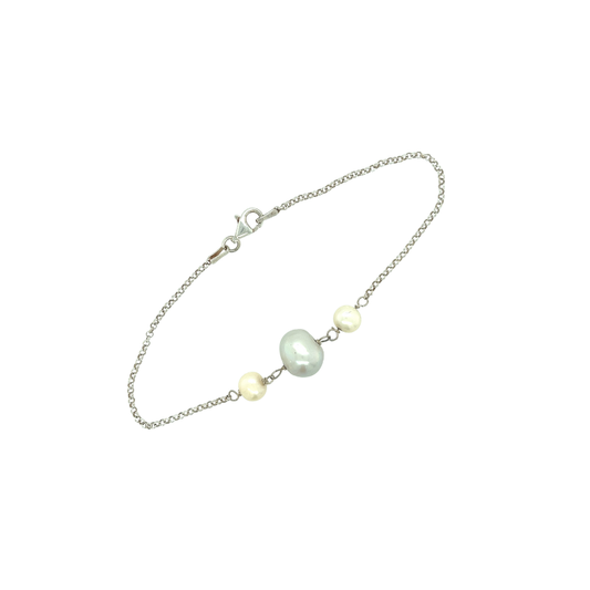 Armband grijze parels