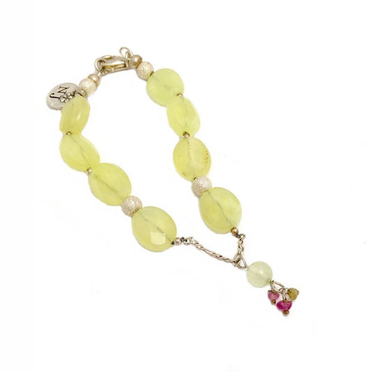 Armband prehniet en toermalijn