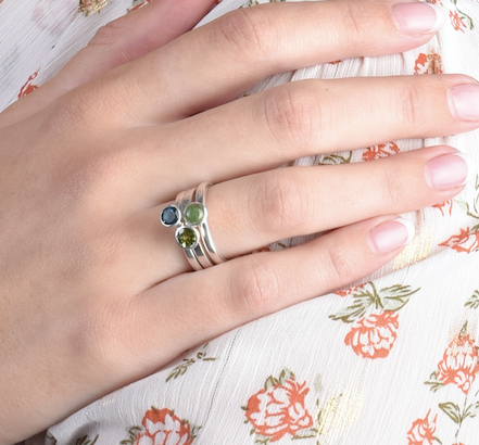 Zilveren ring London blue topaas, glad