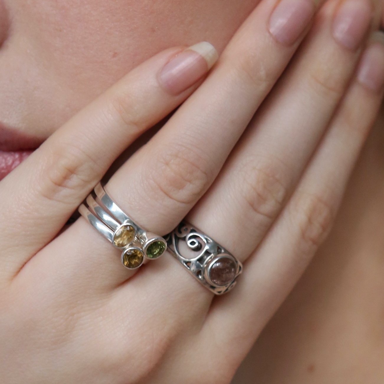 Citrine ring, oval