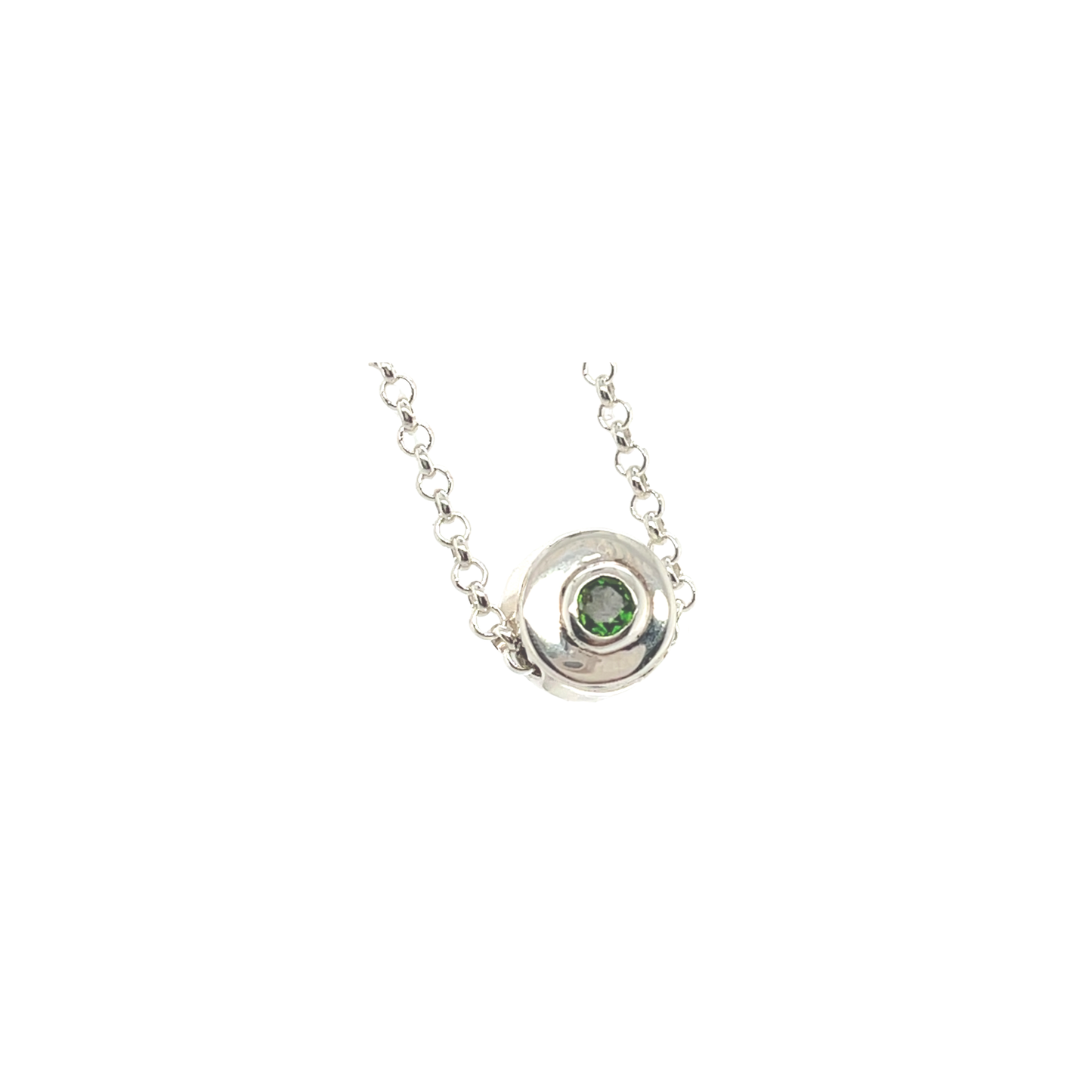 Zilveren Floating Ketting Chroom diopsiet