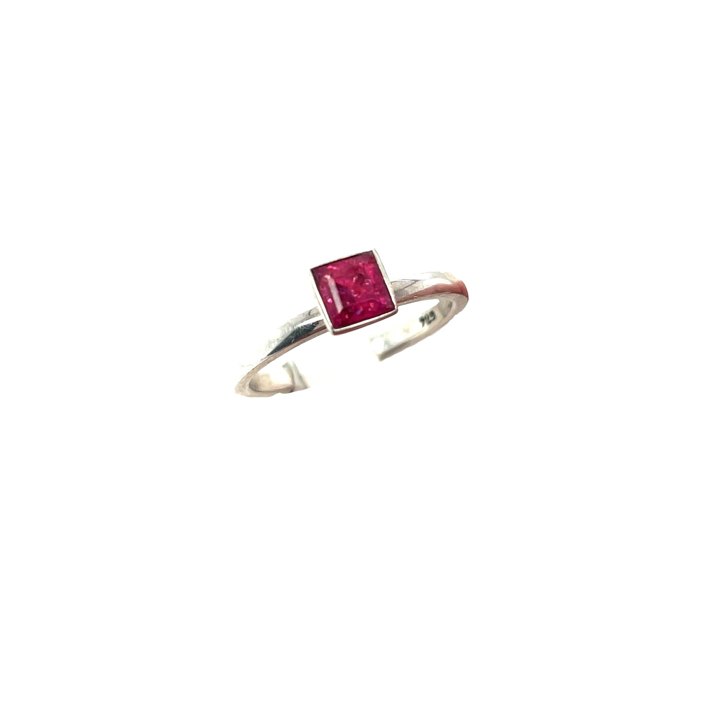 Silver Stacking Ring Pink Tourmaline | Kiliaan Jewelry