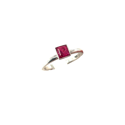 Silberner Stapelring Rosa Turmalin | Kiliaan Jewelry