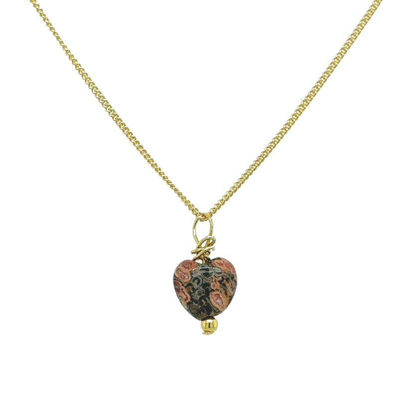 Ocean jasper heart necklace