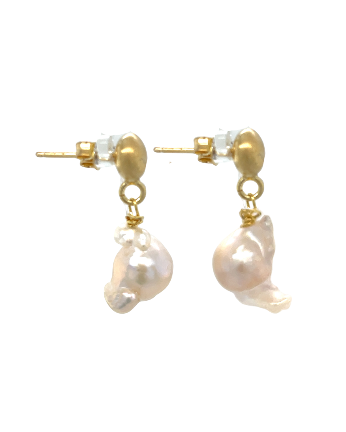 Gouden Oorknop Barok Parel