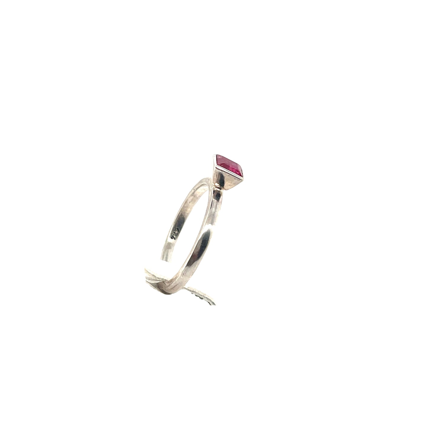 Silver Stacking Ring Pink Tourmaline | Kiliaan Jewelry