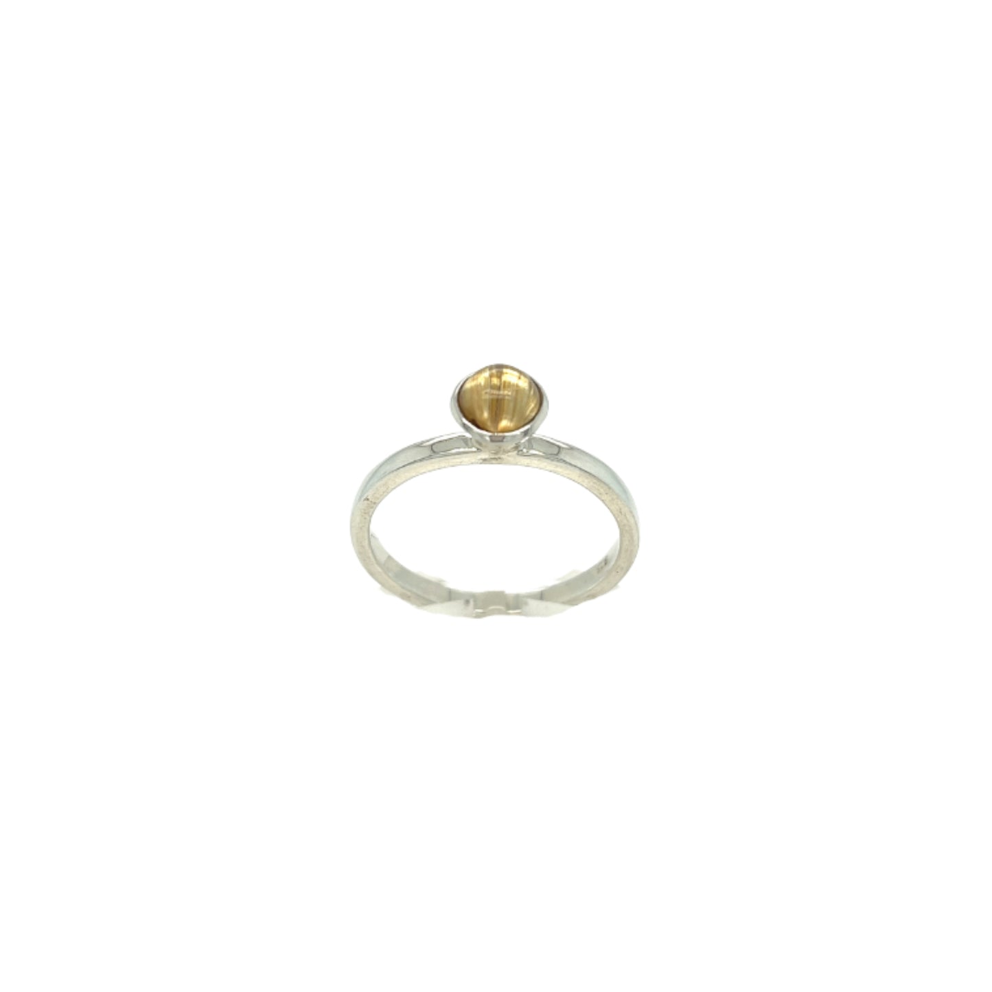 Smooth rutile quartz ring