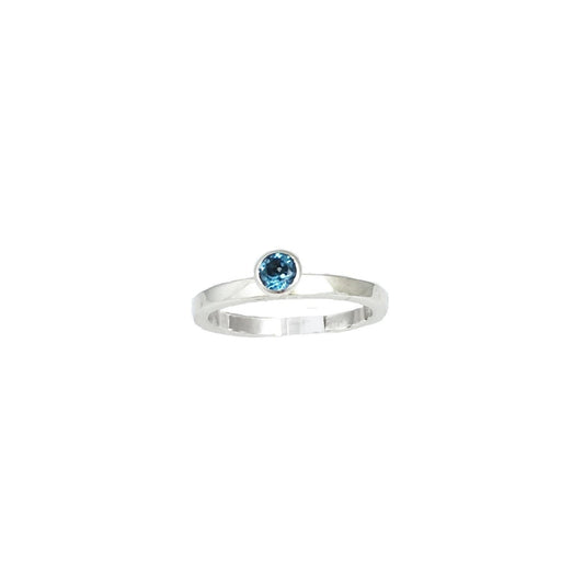 Ring Swiss Blue Topas, glatt