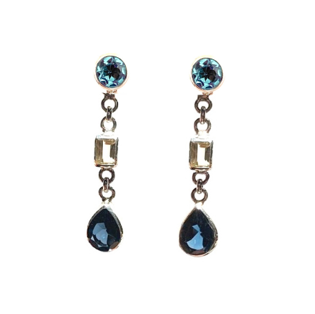 Interchangeable earrings topaz
